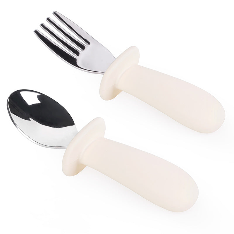 Stainless Steel and Silicon Cutlery Set - White