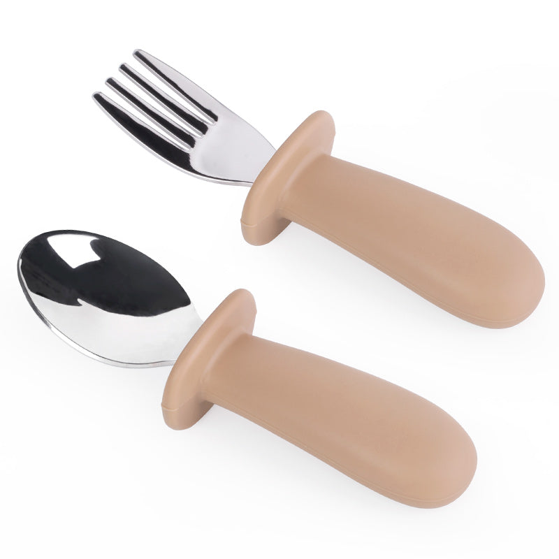 Stainless Steel and Silicon Cutlery Set - Caramel