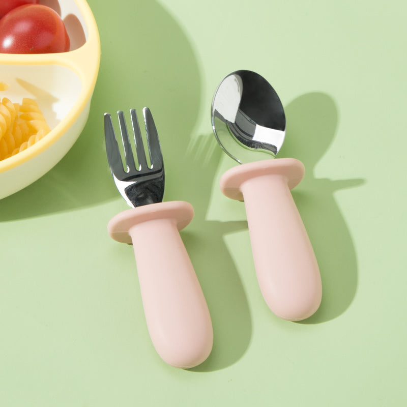 Stainless Steel and Silicon Cutlery Set - Pink