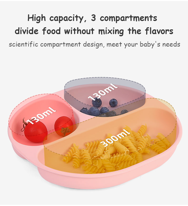 Silicone Square Suction Plate - Pink