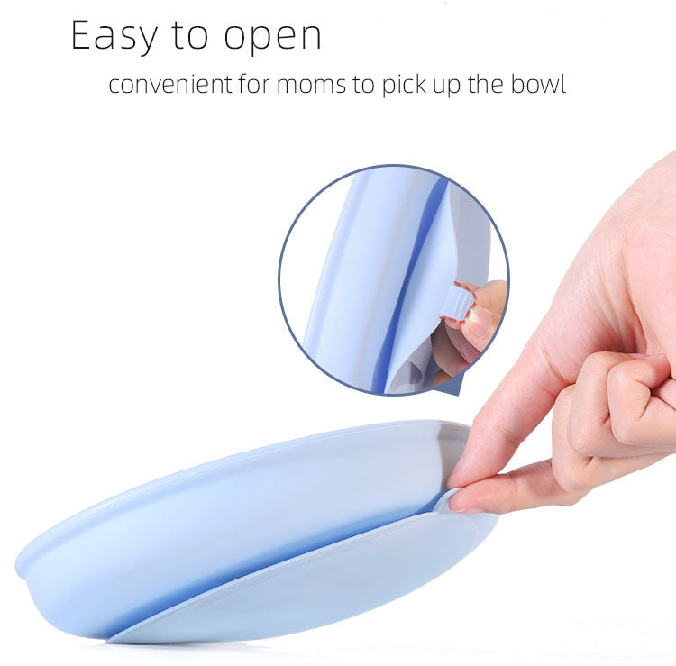Silicone Oval Suction Plate - Blue