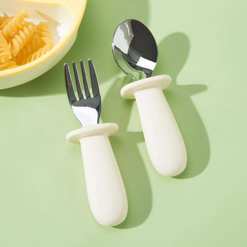 Stainless Steel and Silicon Cutlery Set - White