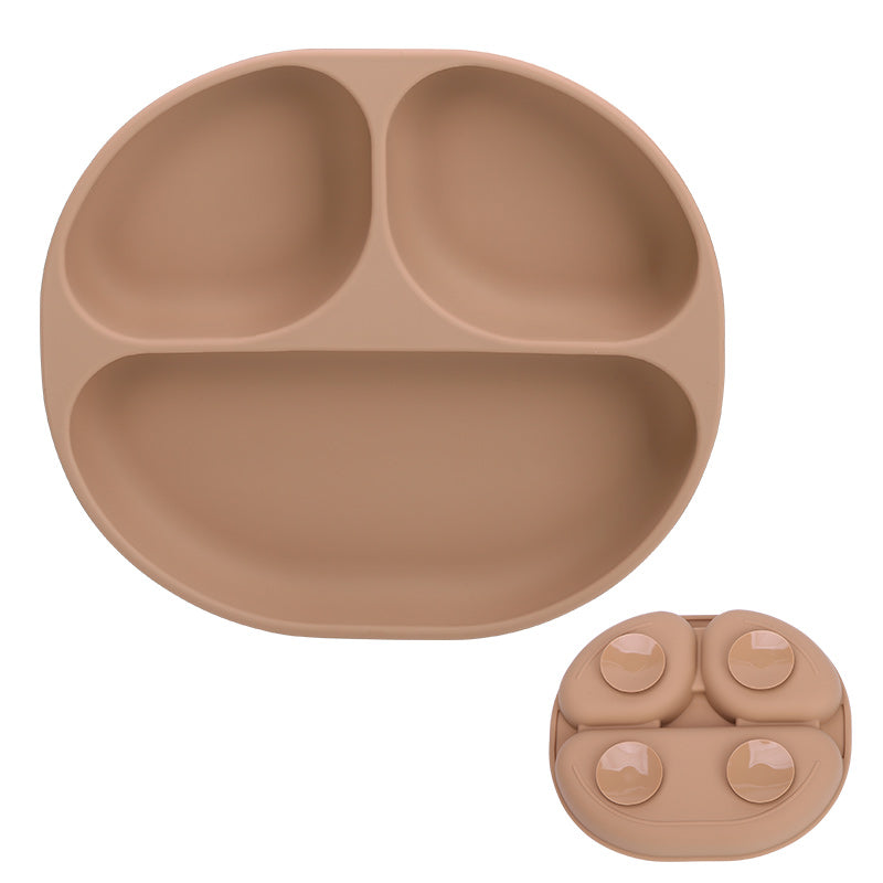 Silicone Square Suction Plate - Caramel