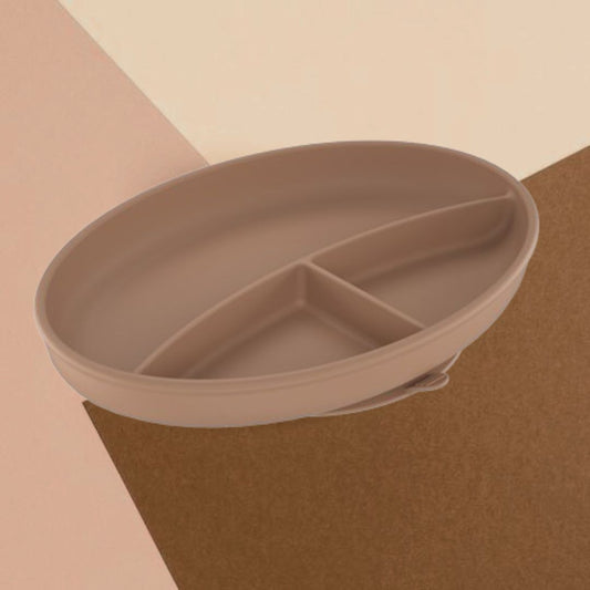 Silicone Oval Suction Plate - Caramel