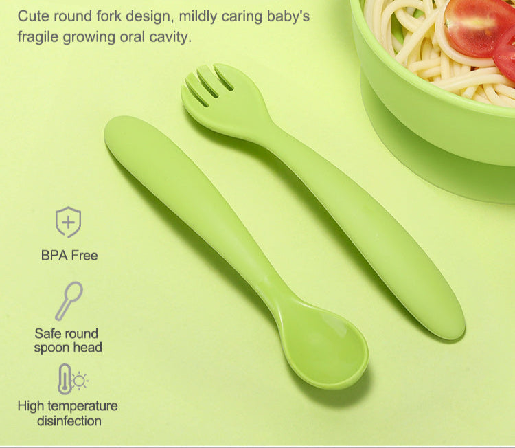 Silicone Cutlery Set - Pink